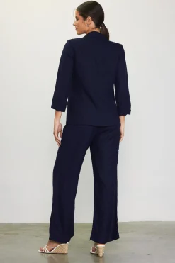 Linen Blend Three-Quarter Sleeve Blazer*SKIES ARE BLUE New