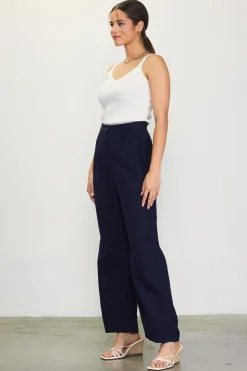 Linen Blend Wide Leg Trousers*SKIES ARE BLUE Discount