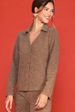Lurex Button Down Shirt*SKIES ARE BLUE Best
