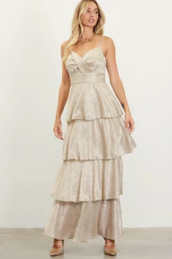 Lurex Tiered Maxi Dress*SKIES ARE BLUE