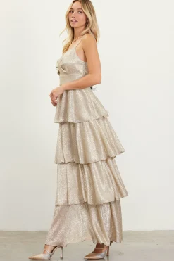 Lurex Tiered Maxi Dress*SKIES ARE BLUE