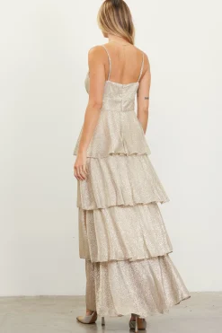 Lurex Tiered Maxi Dress*SKIES ARE BLUE