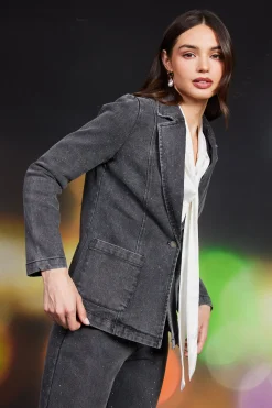 Lydia Rhinestone Denim Blazer*SKIES ARE BLUE Discount