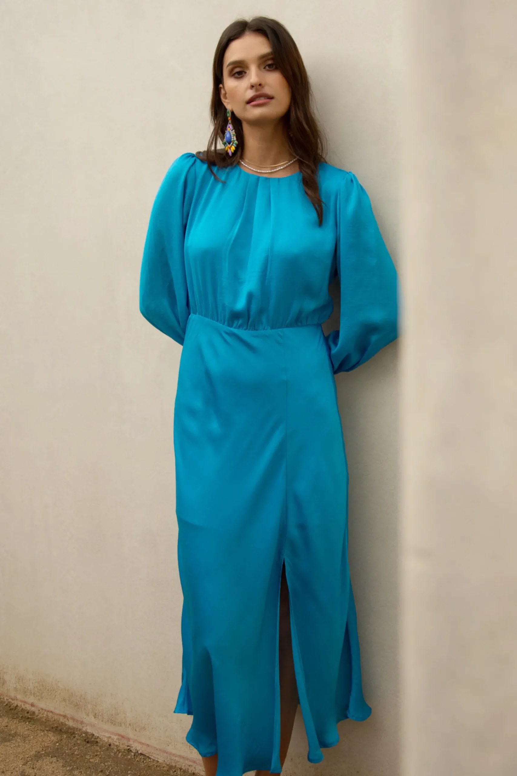 Mariela Front Slit Midi Dress*SKIES ARE BLUE Sale