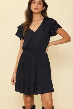 Maya Short Sleeve Ruffled Mini Dress*SKIES ARE BLUE Outlet