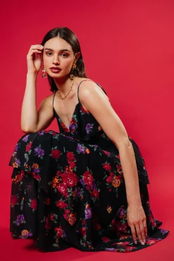 Mel Floral Print Tiered Maxi Dress*SKIES ARE BLUE Outlet