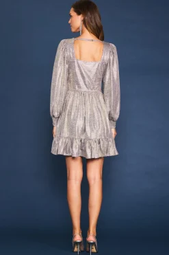 Metallic Front Twist Mini Dress*SKIES ARE BLUE New