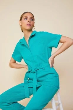 Millie Utility Zip Jumpsuit*SKIES ARE BLUE New