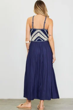 Mixed Media Halter Neck Midi Dress*SKIES ARE BLUE Hot