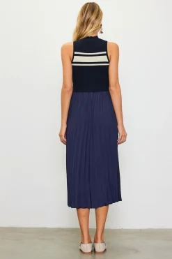 Mixed Media Pleated Midi Dress*SKIES ARE BLUE Outlet