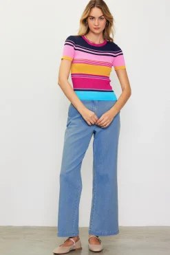 Multicolor Stripe Knit Top*SKIES ARE BLUE Discount
