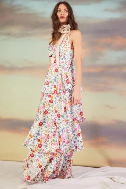 Natalia Floral Tiered Maxi Dress*SKIES ARE BLUE Discount