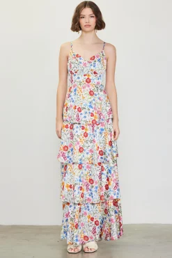 Natalia Floral Tiered Maxi Dress*SKIES ARE BLUE Discount