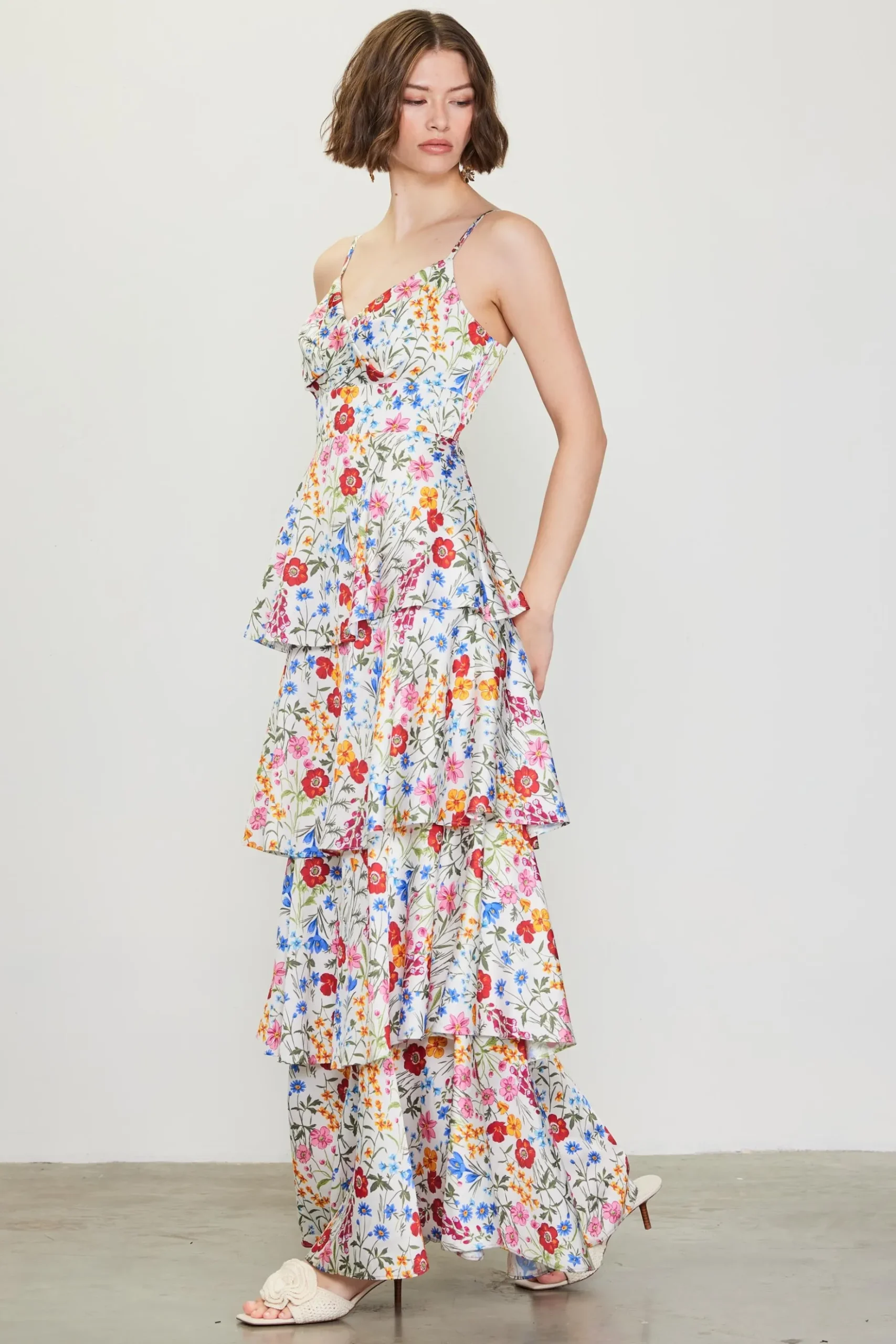 Natalia Floral Tiered Maxi Dress*SKIES ARE BLUE Discount