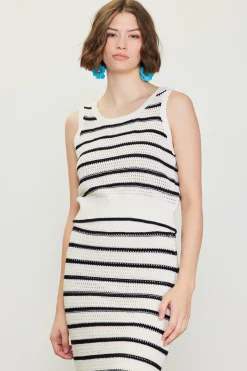 Nautical Stripe Crochet Tank Top*SKIES ARE BLUE New