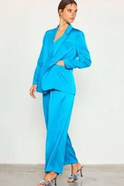 Neon Satin Welt Pocket Blazer*SKIES ARE BLUE Online
