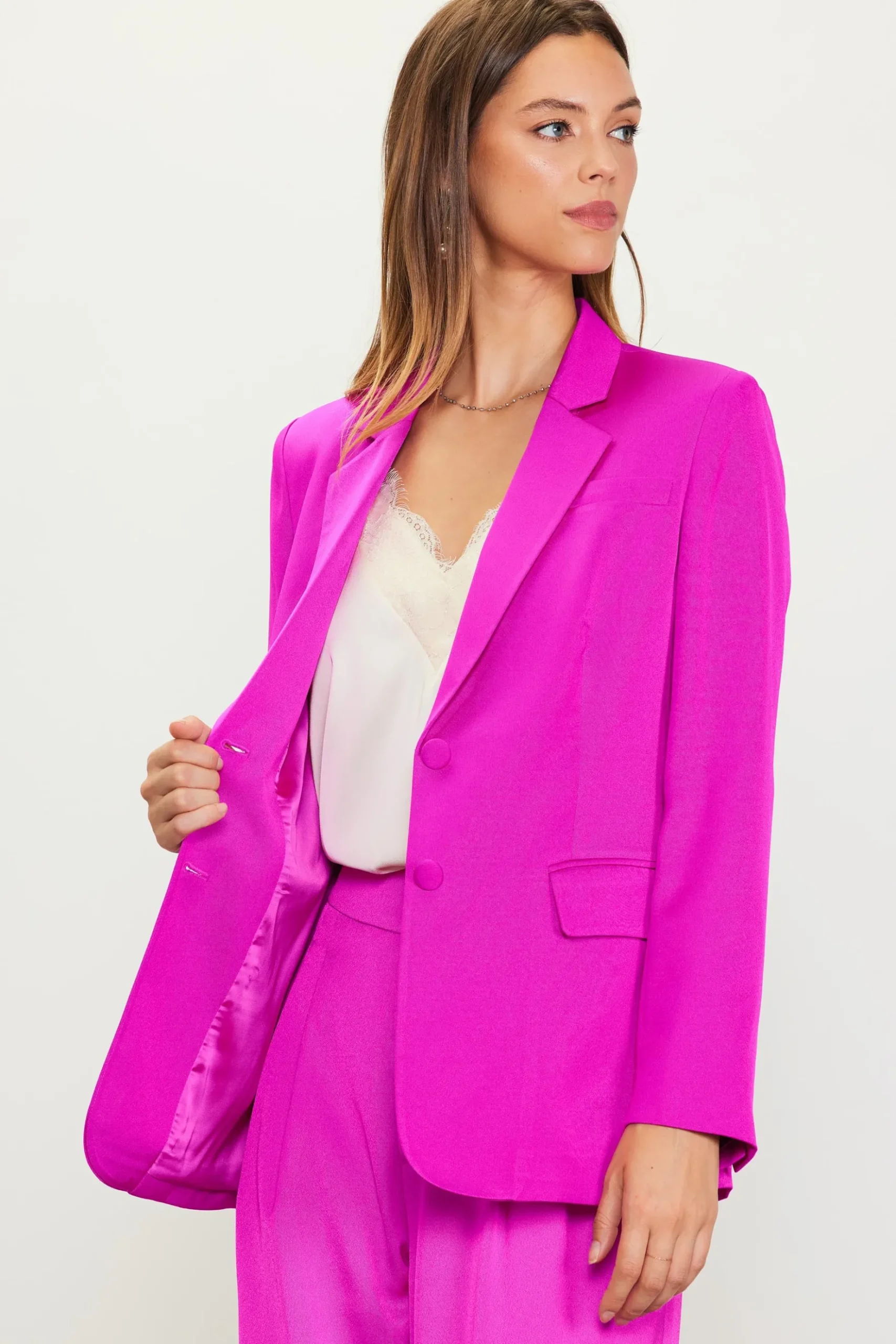 Neon Satin Welt Pocket Blazer*SKIES ARE BLUE