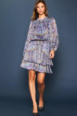 Paisley Motif Smocked Mini Dress*SKIES ARE BLUE Best
