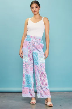 Patch Print Wide-Leg Pants*SKIES ARE BLUE Online