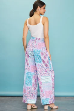 Patch Print Wide-Leg Pants*SKIES ARE BLUE Online