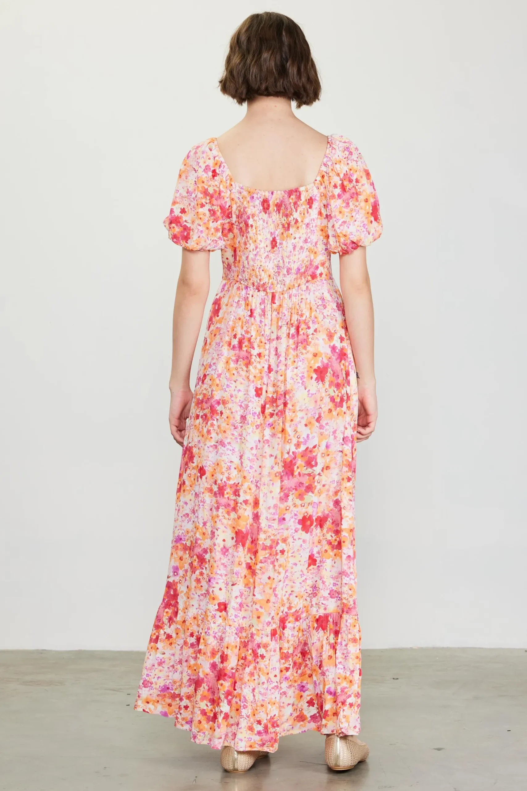 Peachy Floral Print Maxi Dress*SKIES ARE BLUE Outlet