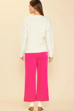 Pearl Detail Cable Knit Sweater*SKIES ARE BLUE New