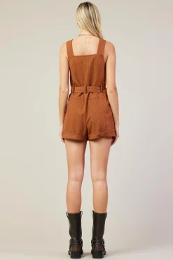 Pinstripe Buttondown Romper*SKIES ARE BLUE Best