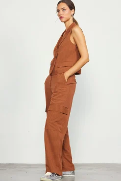 Pinstriped Cargo Wide Leg Pants*SKIES ARE BLUE