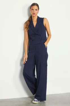 Pinstriped Double Breasted Vest*SKIES ARE BLUE Best