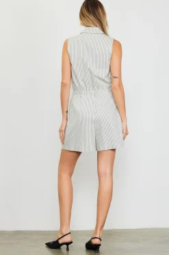 Pinstriped Double Breasted Romper*SKIES ARE BLUE Clearance