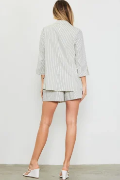 Pinstriped Rolled Sleeve Blazer*SKIES ARE BLUE New