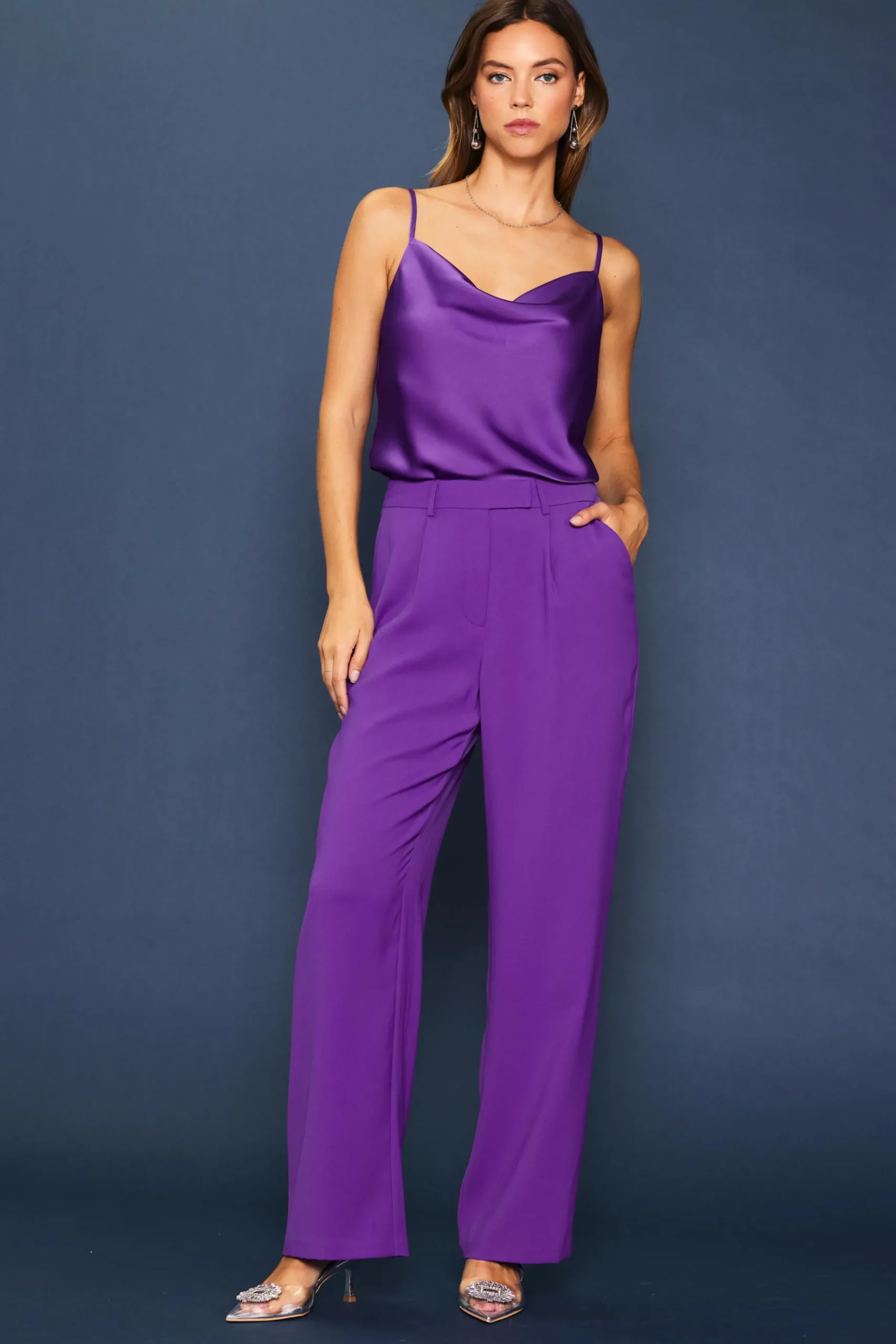 Pintuck Wide Leg Trousers*SKIES ARE BLUE