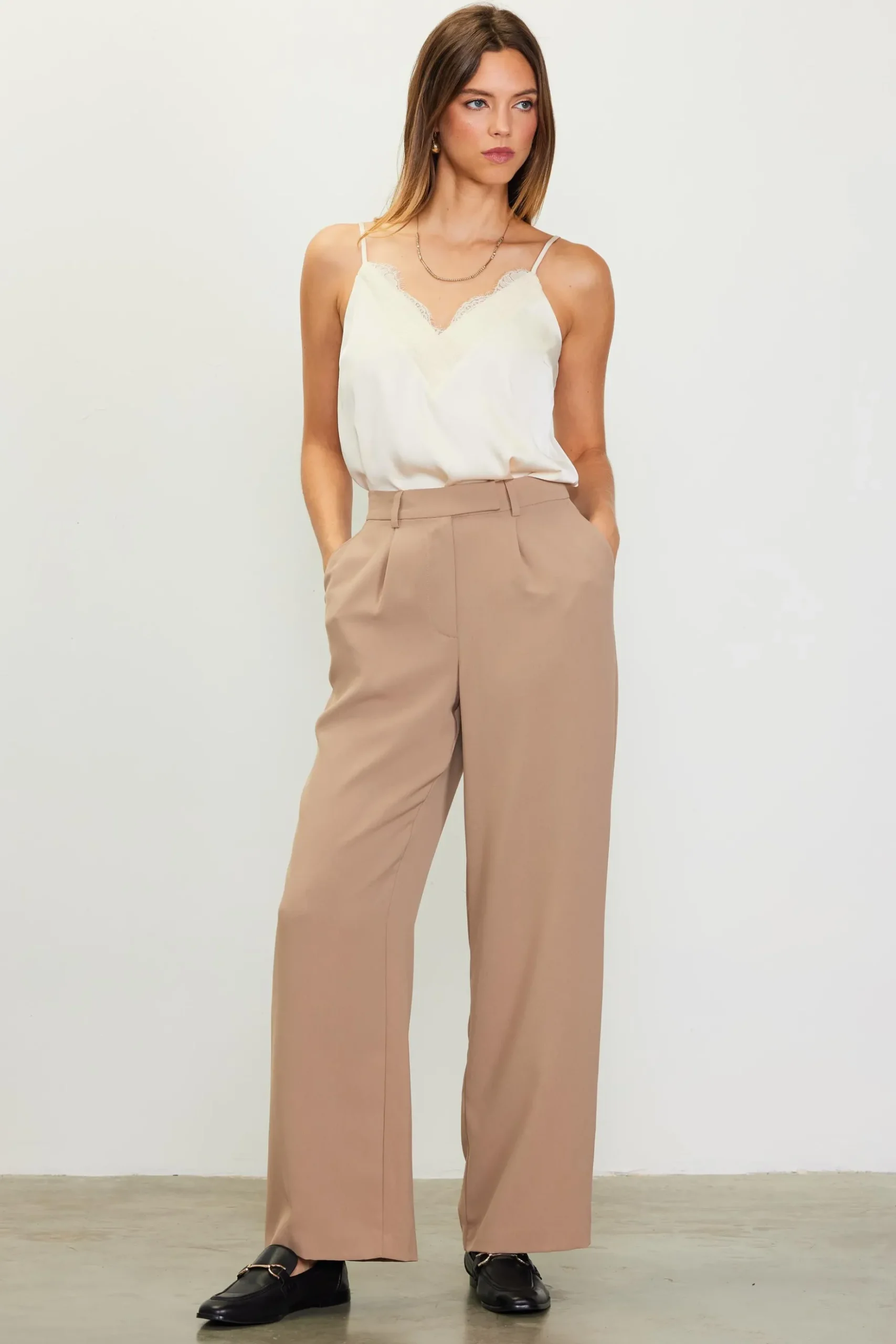 Pintuck Wide Leg Trousers*SKIES ARE BLUE Hot