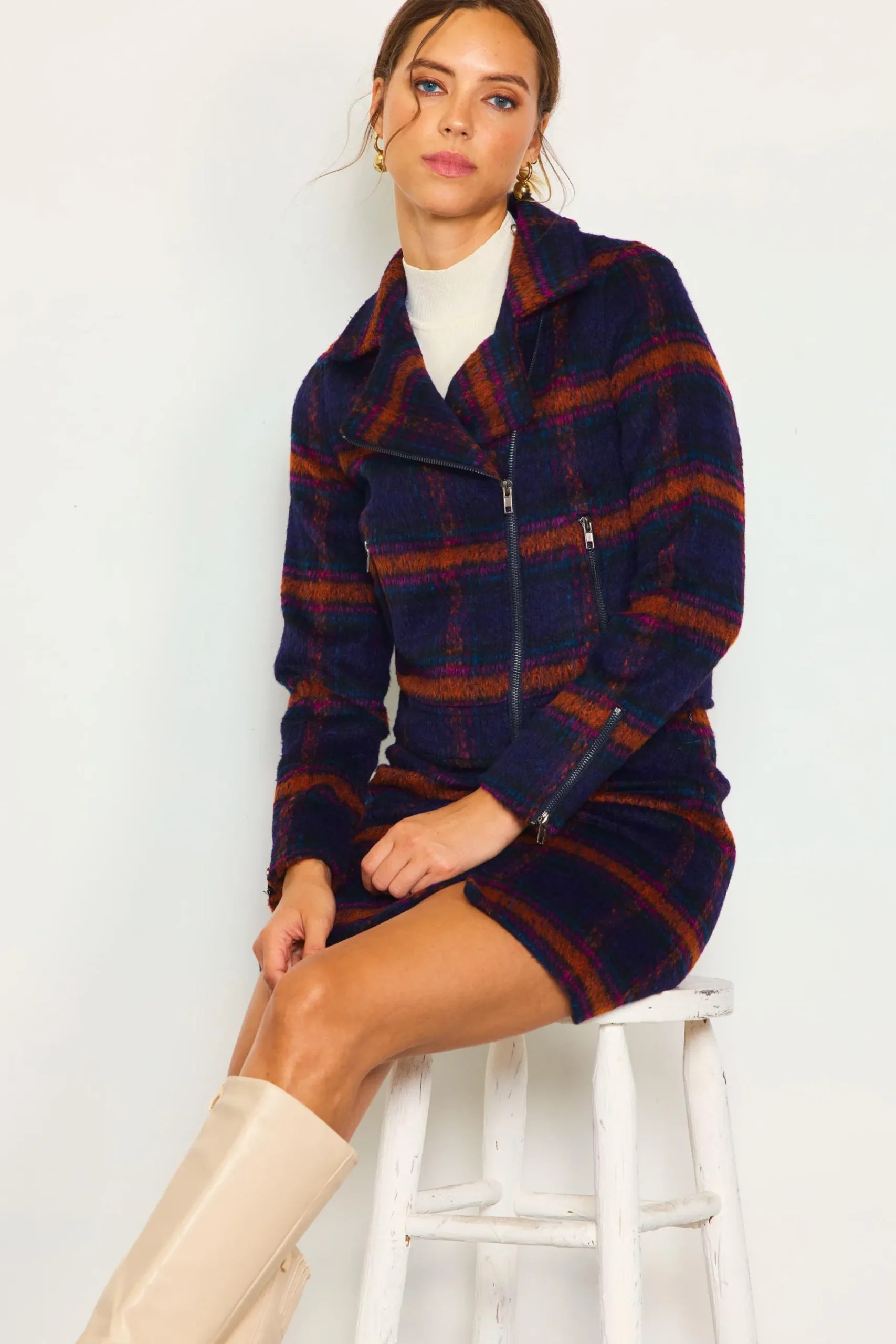 Plaid Moto Jacket*SKIES ARE BLUE Sale