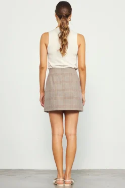 Plaid Side Slit Mini Skirt*SKIES ARE BLUE Outlet