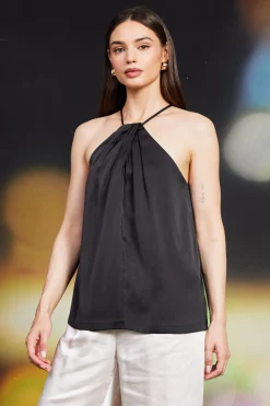 Pleated Detailing Halter Top*SKIES ARE BLUE Discount