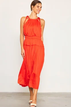 Pleated Halter Midi Dress*SKIES ARE BLUE Sale