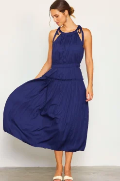 Pleated Halter Midi Dress*SKIES ARE BLUE Sale