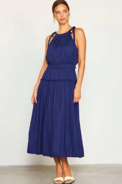 Pleated Halter Midi Dress*SKIES ARE BLUE Sale