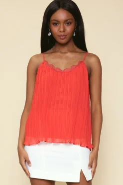 Pleated Lace Detail Cami Top*SKIES ARE BLUE Clearance