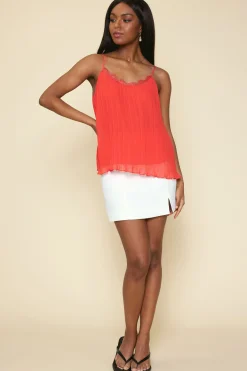 Pleated Lace Detail Cami Top*SKIES ARE BLUE Clearance