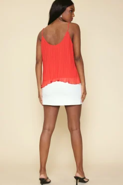 Pleated Lace Detail Cami Top*SKIES ARE BLUE Clearance