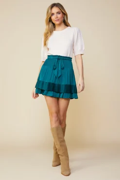 Pleated Self-Tie Mini Skirt*SKIES ARE BLUE Online