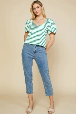 Pleated Sleeve Knit Top*SKIES ARE BLUE Discount