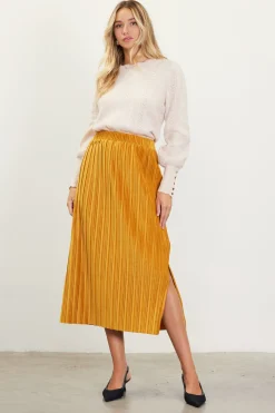 Pleated Velvet Midi Skirt*SKIES ARE BLUE New