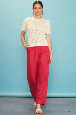 Pointelle Short Sleeve Sweater*SKIES ARE BLUE Best
