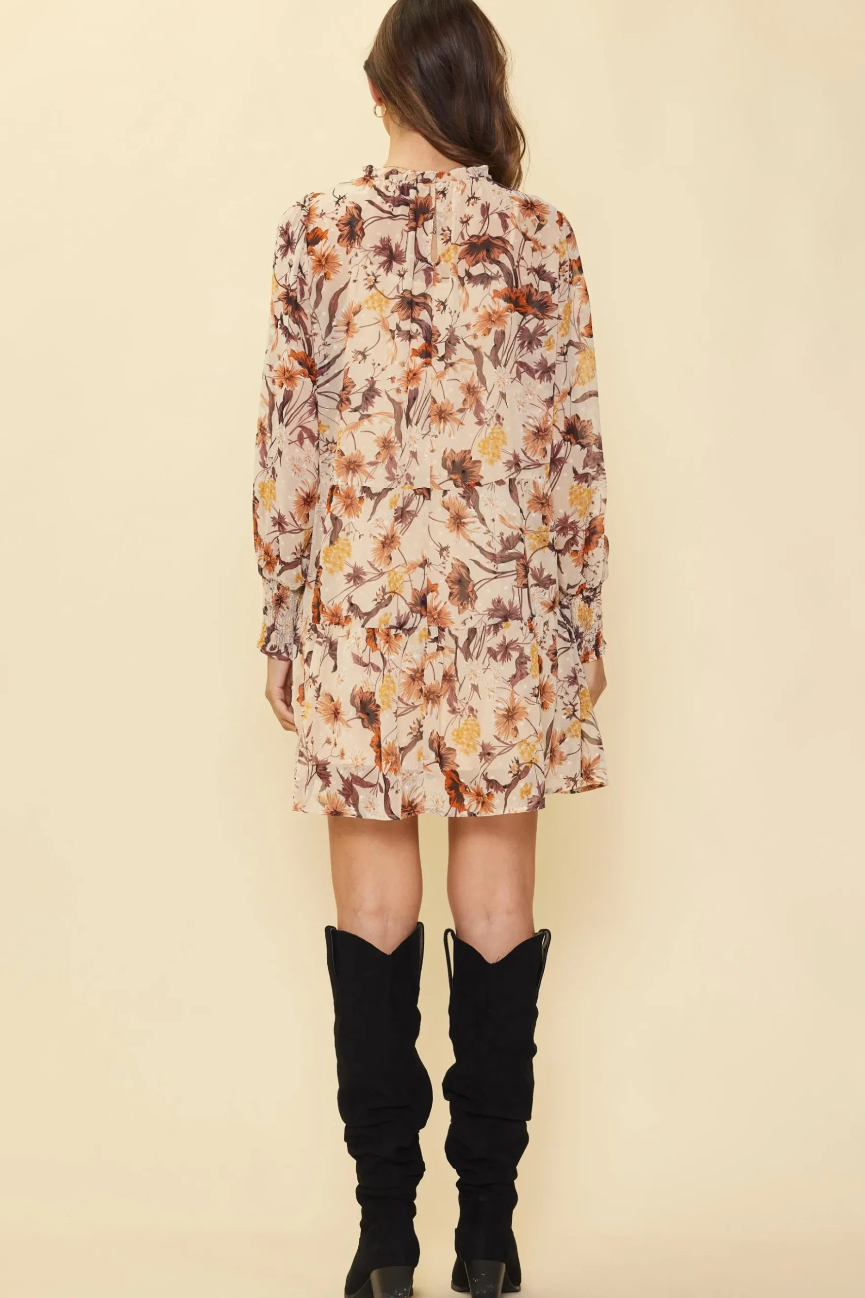 Poppy Motif Mock Neck Dress*SKIES ARE BLUE New
