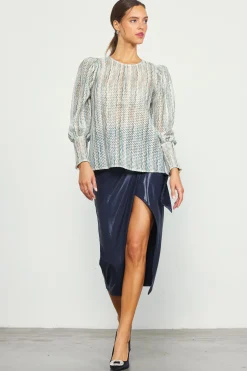 Printed Crochet Round Neck Top*SKIES ARE BLUE Best