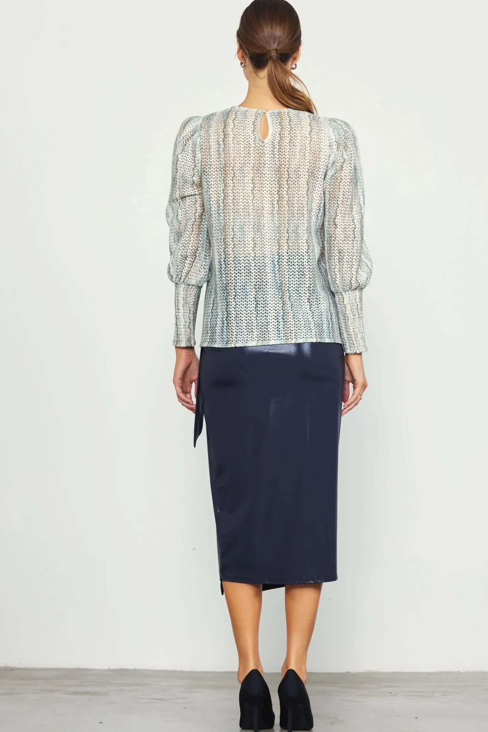 Printed Crochet Round Neck Top*SKIES ARE BLUE Best