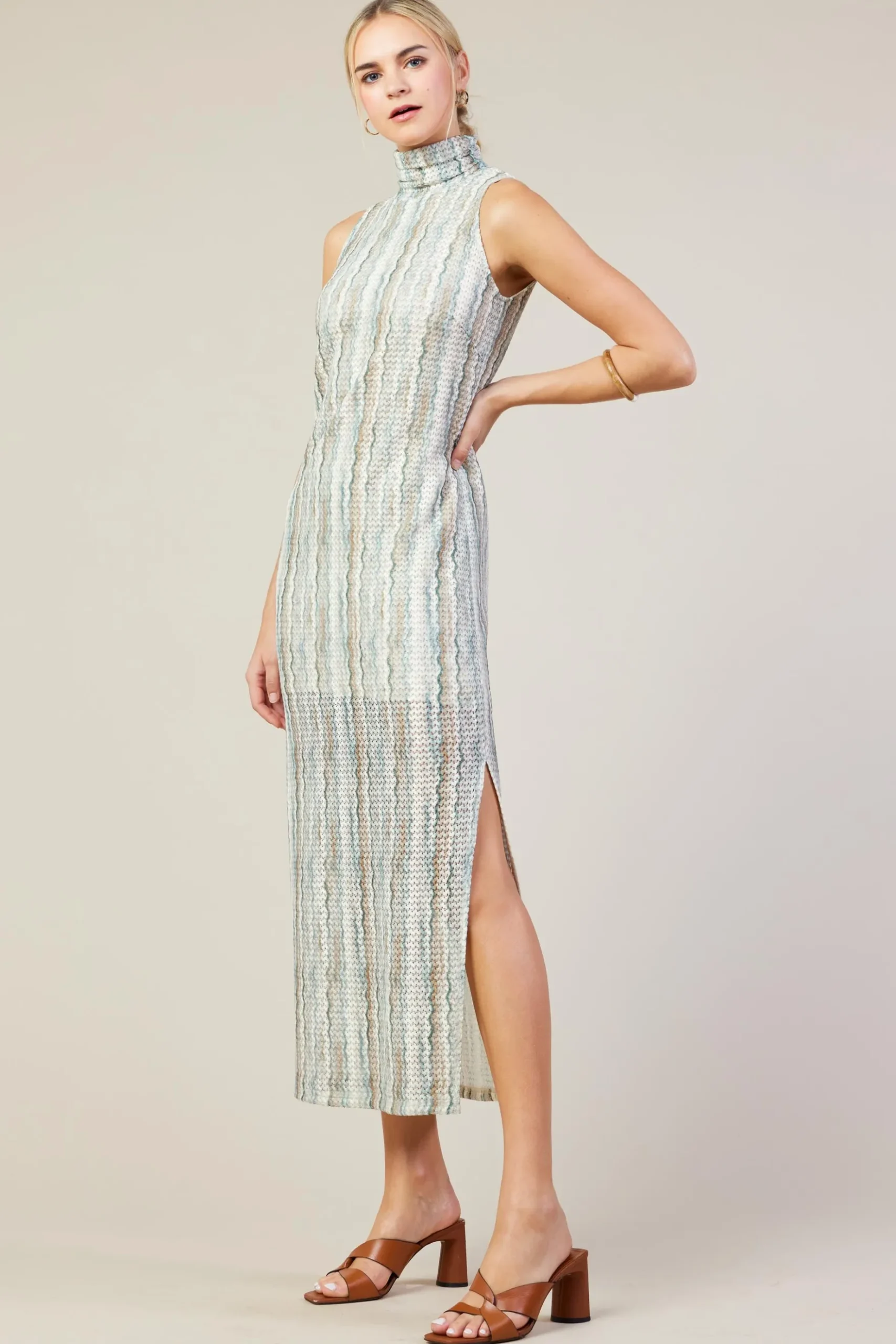 Printed Crochet Sleeveless Dress*SKIES ARE BLUE Best